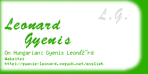 leonard gyenis business card
